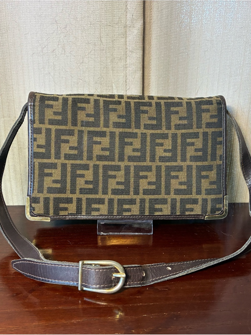 Fendi Brown Monogram Canvas Messenger Bag